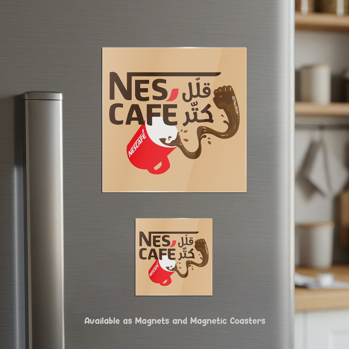 Magnetic Coaster 2-in-1, Allel Nes, Katter Cafe